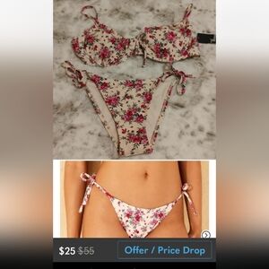 Wild Fable Floral Print Bathing Suit - Size Bra XL(16)/Bikini S(4-6).